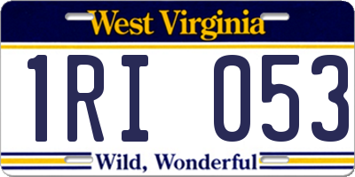 WV license plate 1RI053