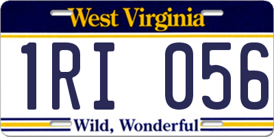 WV license plate 1RI056