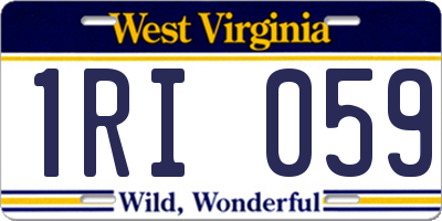 WV license plate 1RI059
