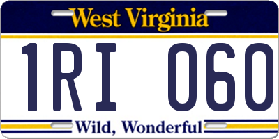WV license plate 1RI060