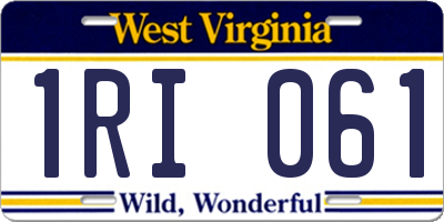 WV license plate 1RI061