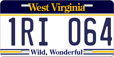 WV license plate 1RI064