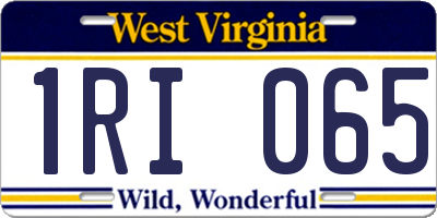 WV license plate 1RI065