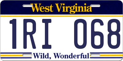 WV license plate 1RI068