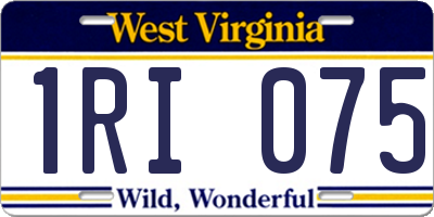 WV license plate 1RI075