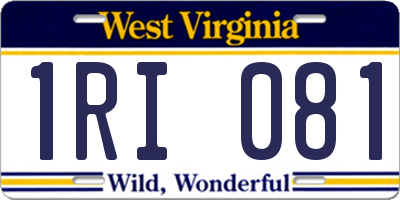 WV license plate 1RI081