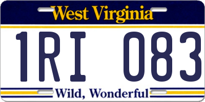 WV license plate 1RI083