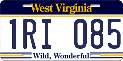 WV license plate 1RI085