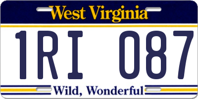 WV license plate 1RI087