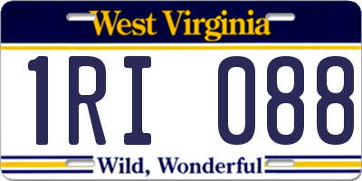 WV license plate 1RI088