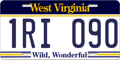 WV license plate 1RI090