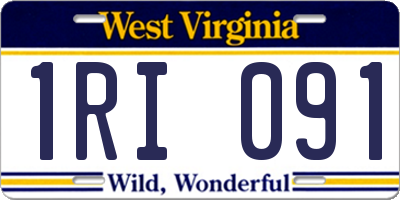 WV license plate 1RI091