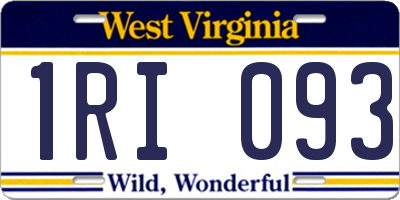 WV license plate 1RI093