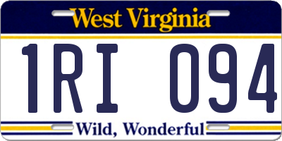 WV license plate 1RI094