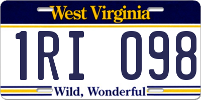 WV license plate 1RI098