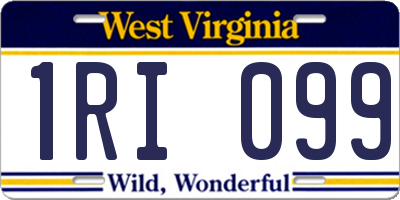 WV license plate 1RI099