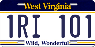 WV license plate 1RI101