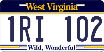 WV license plate 1RI102