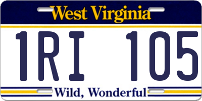WV license plate 1RI105
