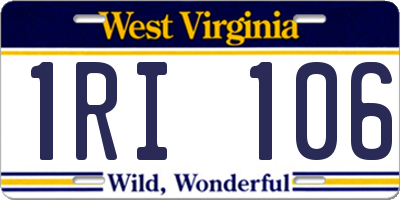 WV license plate 1RI106