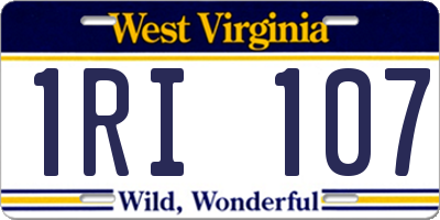 WV license plate 1RI107