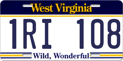 WV license plate 1RI108