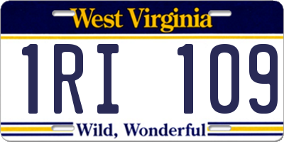 WV license plate 1RI109