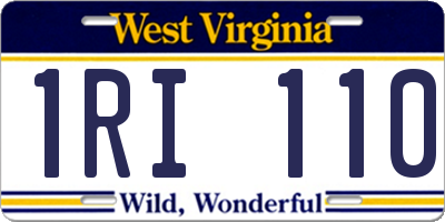 WV license plate 1RI110