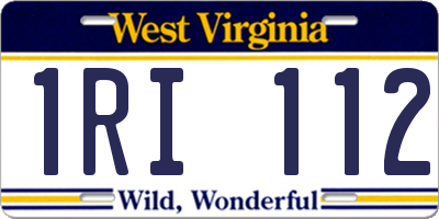 WV license plate 1RI112
