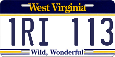 WV license plate 1RI113