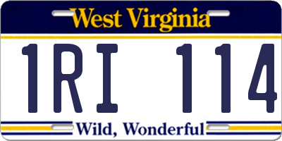 WV license plate 1RI114