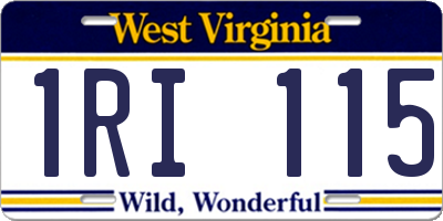 WV license plate 1RI115