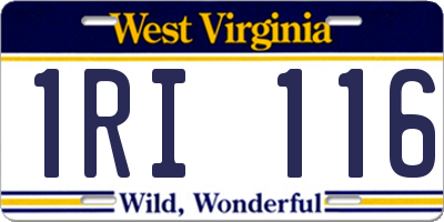 WV license plate 1RI116