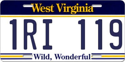 WV license plate 1RI119