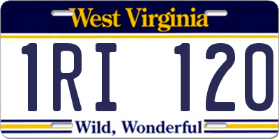 WV license plate 1RI120