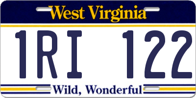 WV license plate 1RI122
