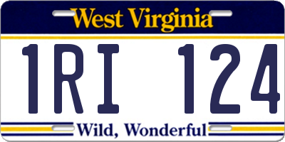 WV license plate 1RI124