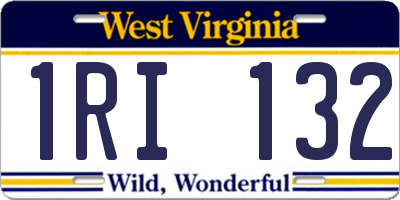 WV license plate 1RI132