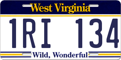 WV license plate 1RI134