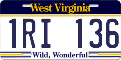 WV license plate 1RI136