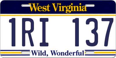 WV license plate 1RI137