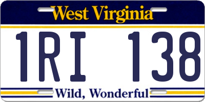 WV license plate 1RI138
