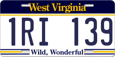 WV license plate 1RI139