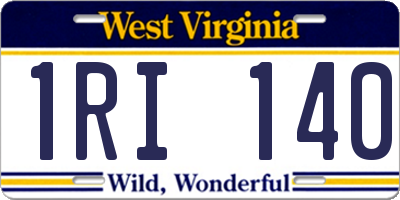 WV license plate 1RI140