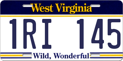 WV license plate 1RI145