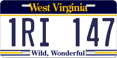 WV license plate 1RI147