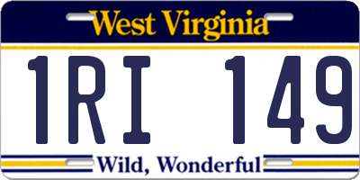 WV license plate 1RI149