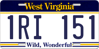 WV license plate 1RI151