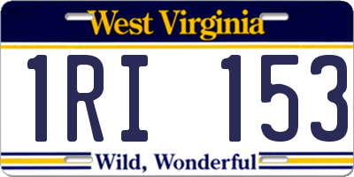 WV license plate 1RI153
