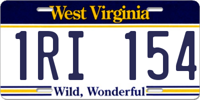 WV license plate 1RI154